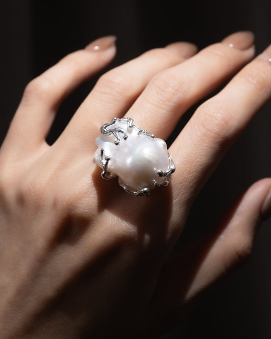 White Baroque Ring - 6