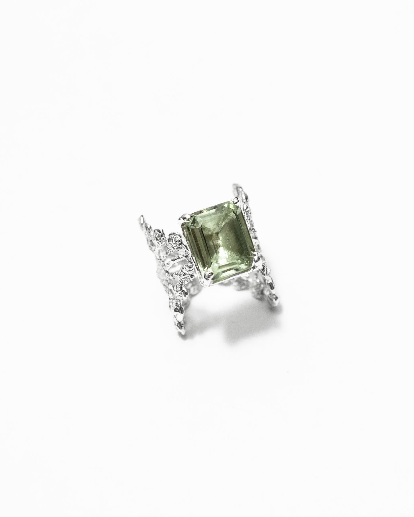 lace ring with Prasiolite