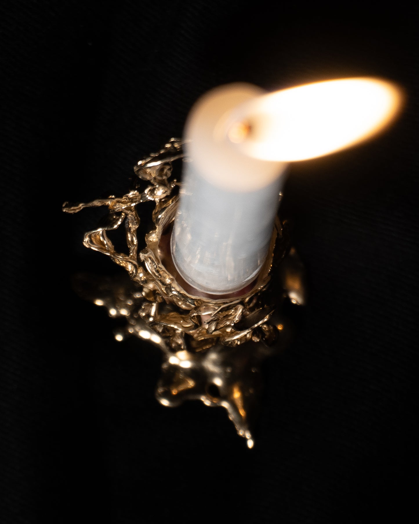 Molten Brass sculpture - candle holder