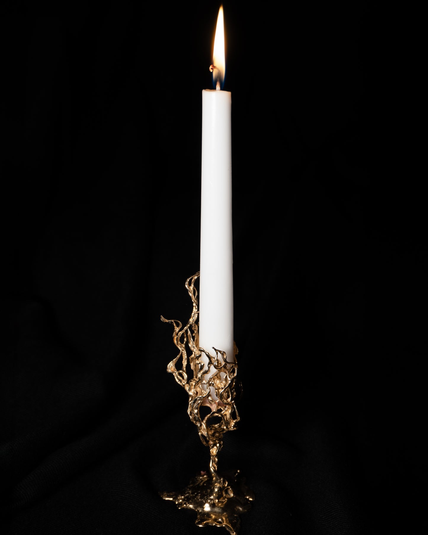 Molten Brass sculpture - candle holder