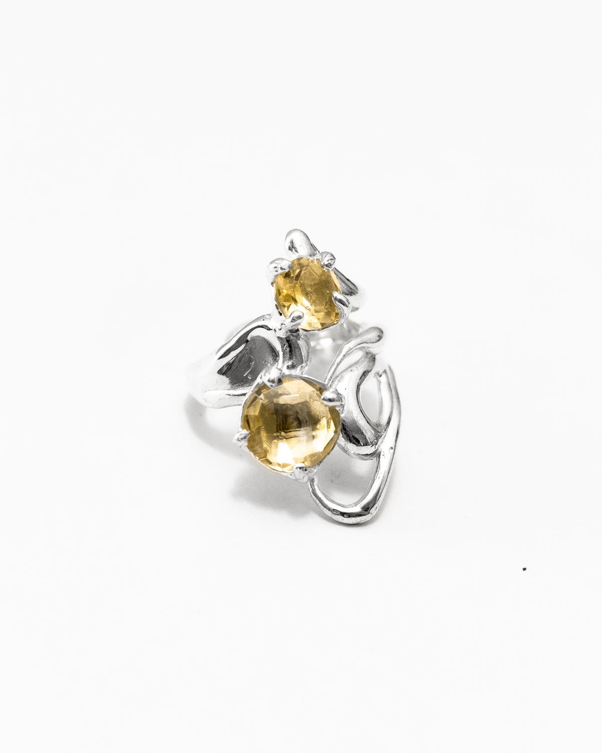 Fluid double citrine ring-5.5