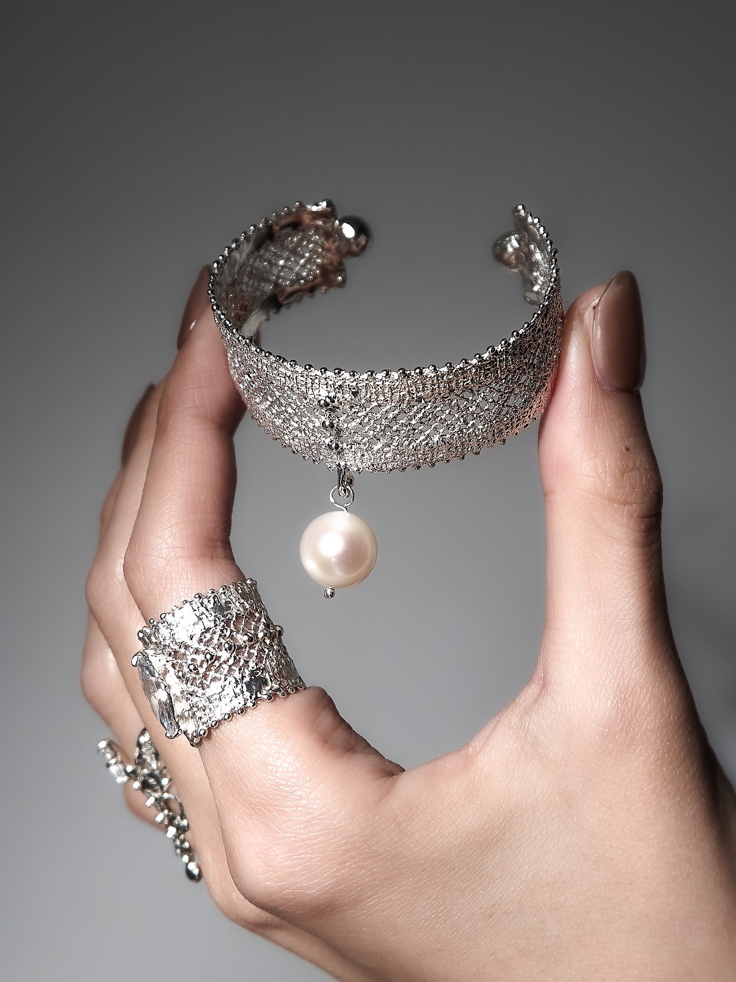 Lace Pearl Bangle