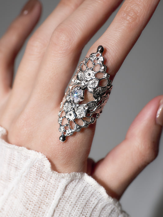 Twin Gem Lace ring