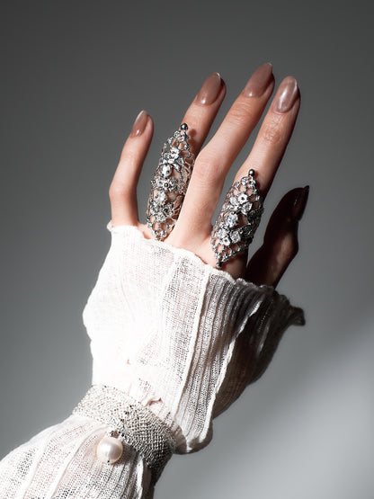 Twin Gem Lace ring
