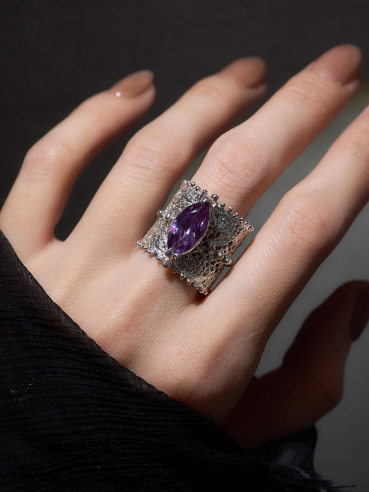 Lace ring with Amethyst - 7
