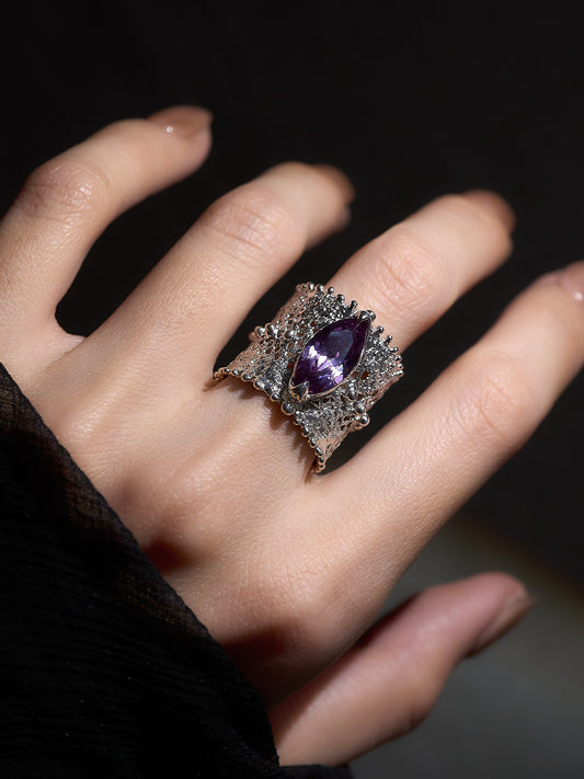 Lace ring with Amethyst - 7