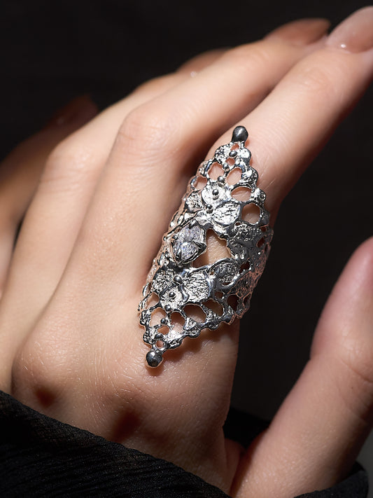 Twin Gem Lace ring