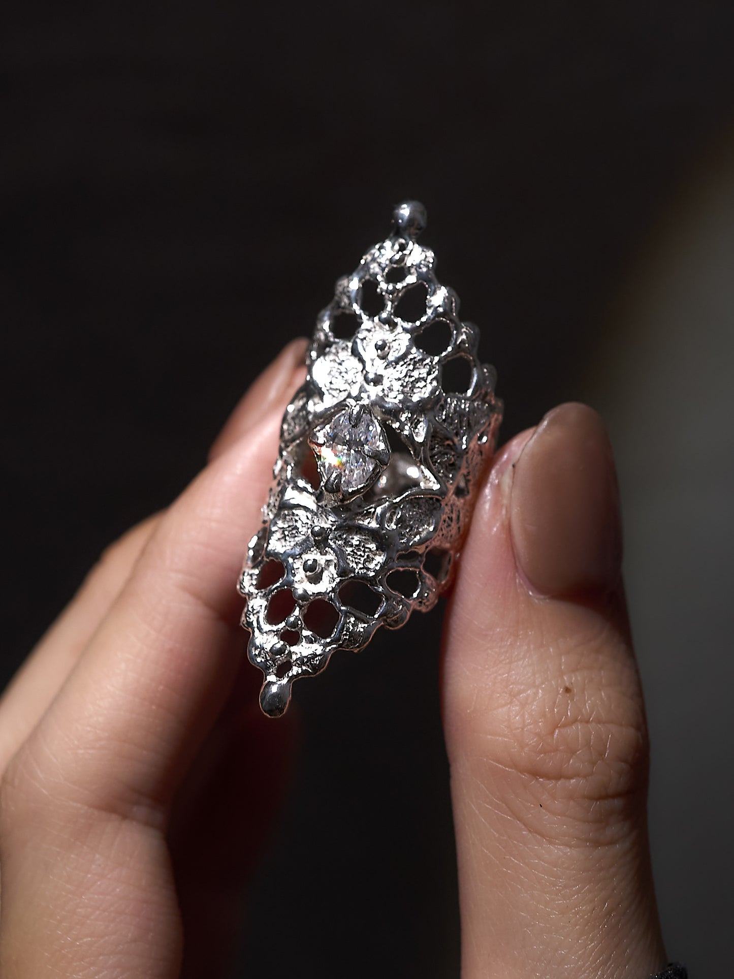Twin Gem Lace ring