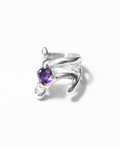 Fluid Amethyst Ring - 5 Open