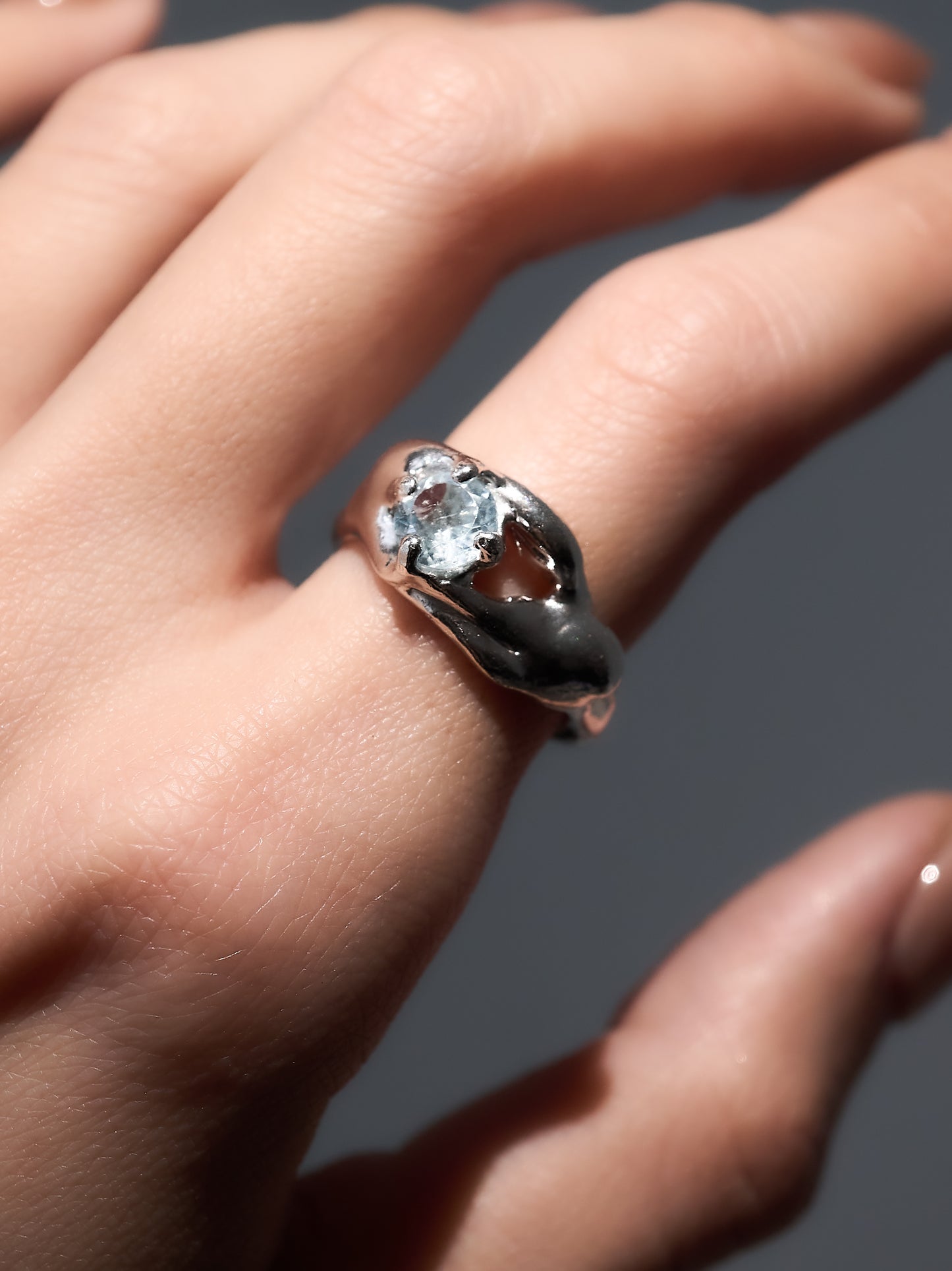 Fluid Aquamarine ring- 5.5