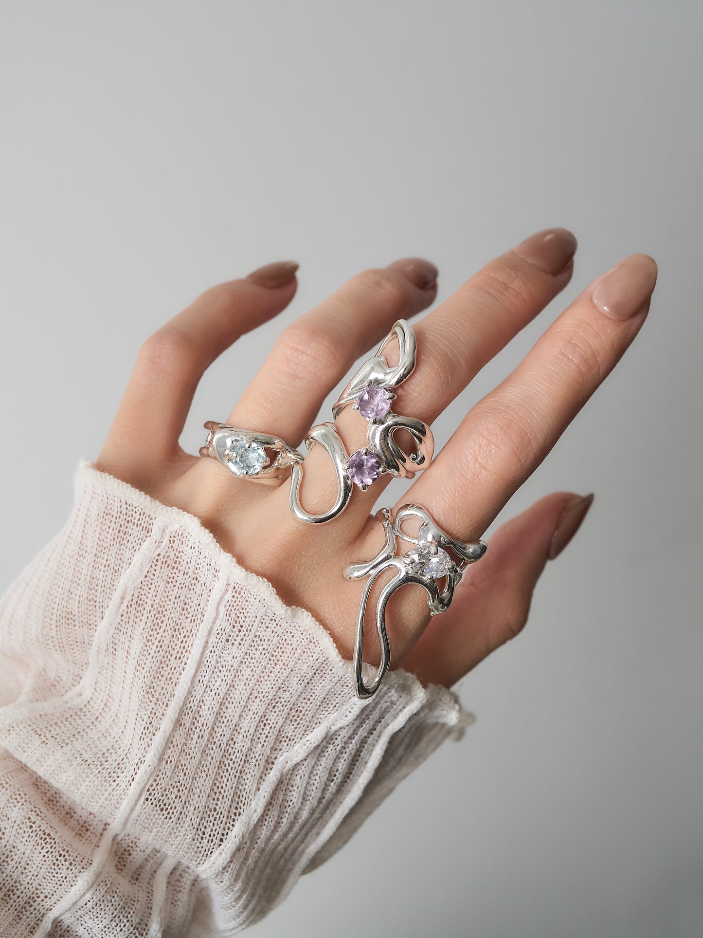 Fluid Aquamarine ring- 5.5