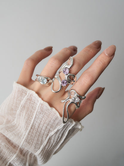 Fluid Aquamarine ring- 5.5