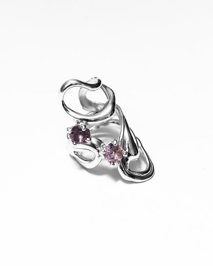 Fluid double amethyst Ring - 6
