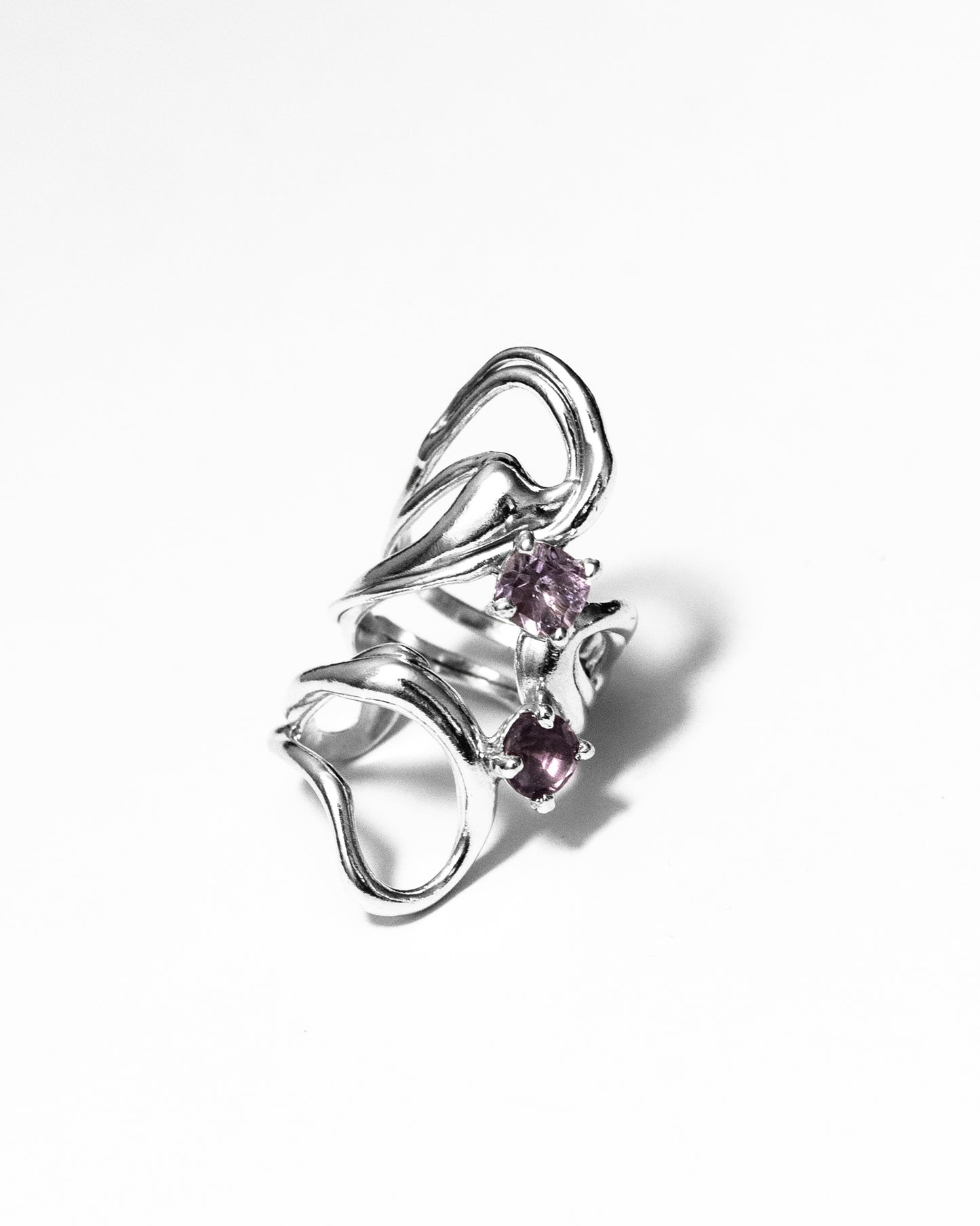 Fluid double amethyst Ring - 6