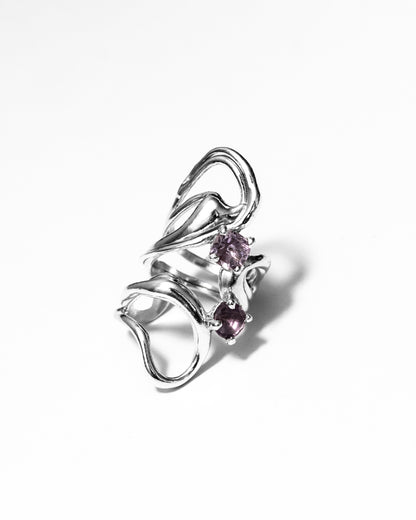 Fluid double amethyst Ring - 6