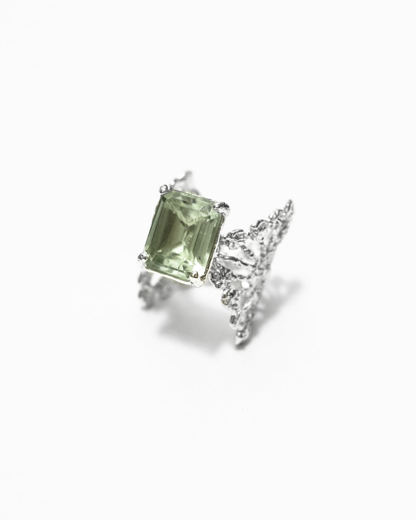 lace ring with Prasiolite
