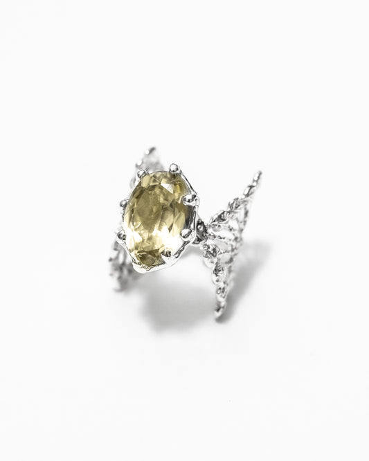 lace ring with lemon quartz