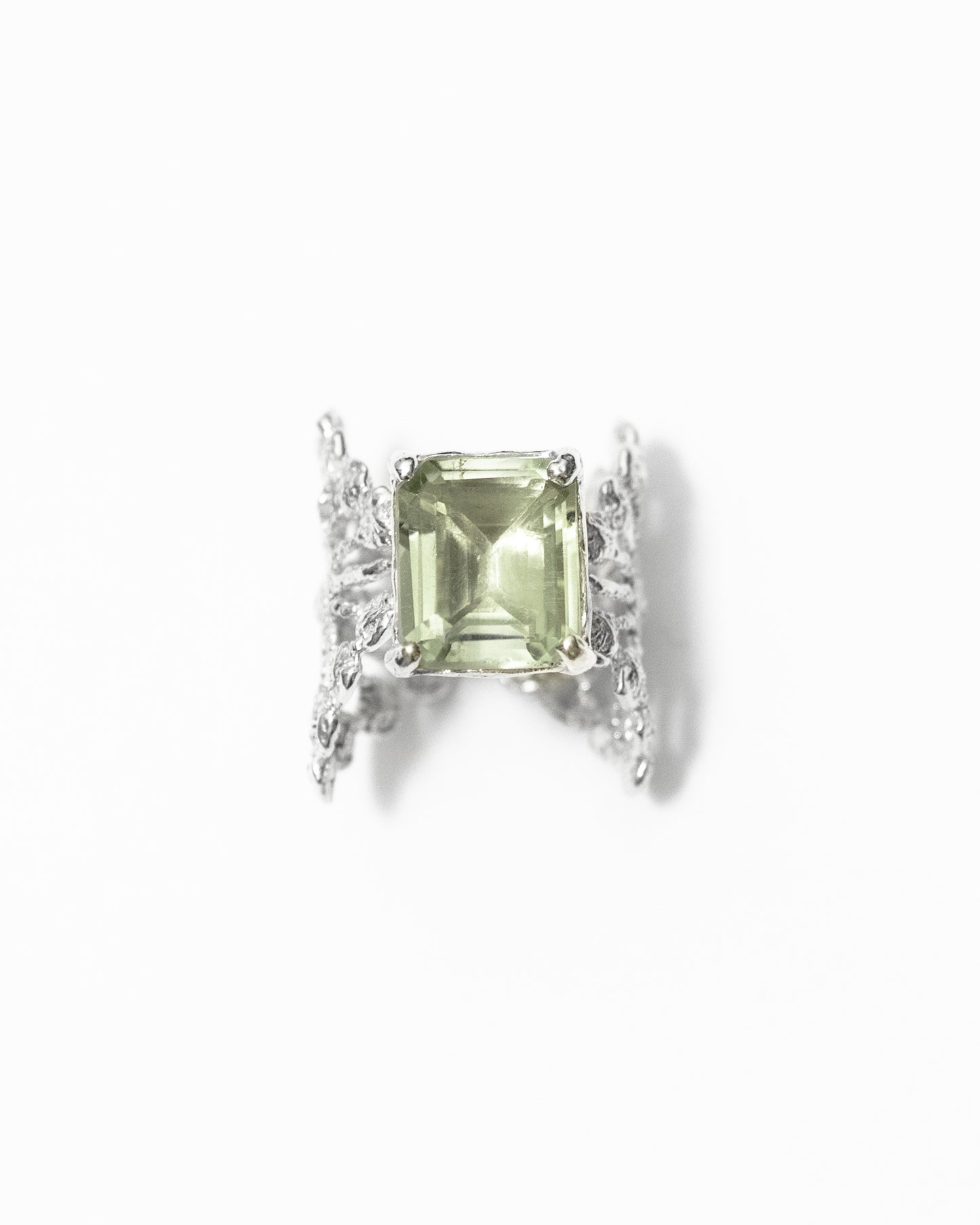 lace ring with Prasiolite