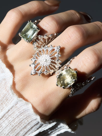 lace ring with lemon quartz