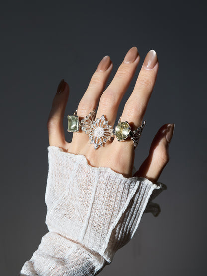 lace ring with Prasiolite