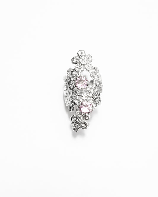 cluster floral Lace Ring blue-6.5