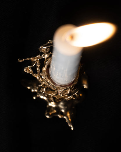 Molten Brass sculpture - candle holder