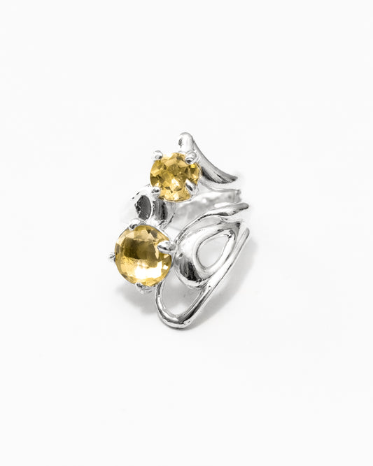 Fluid double citrine ring-5.5