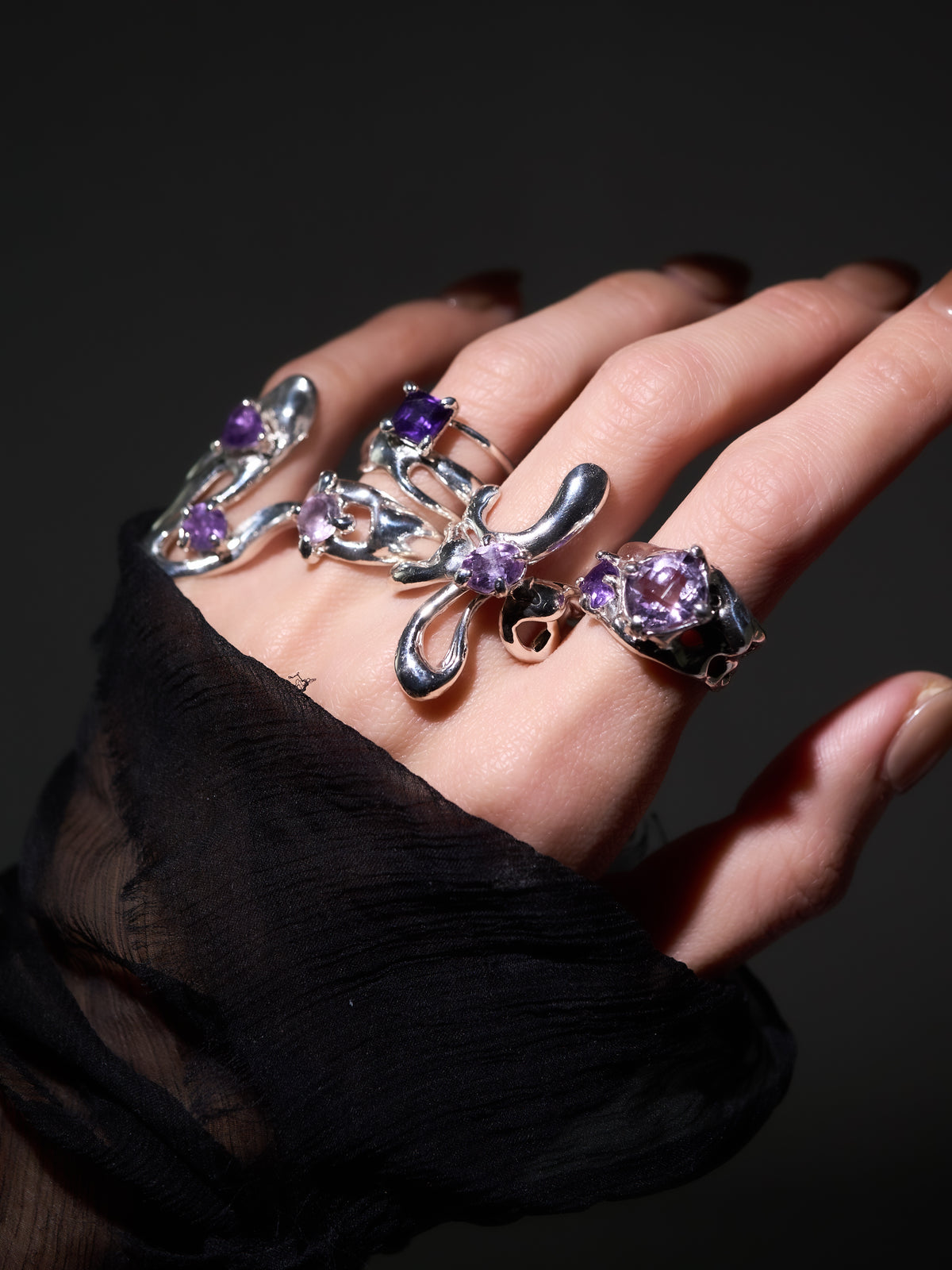 Fluid Amethyst ring- 6