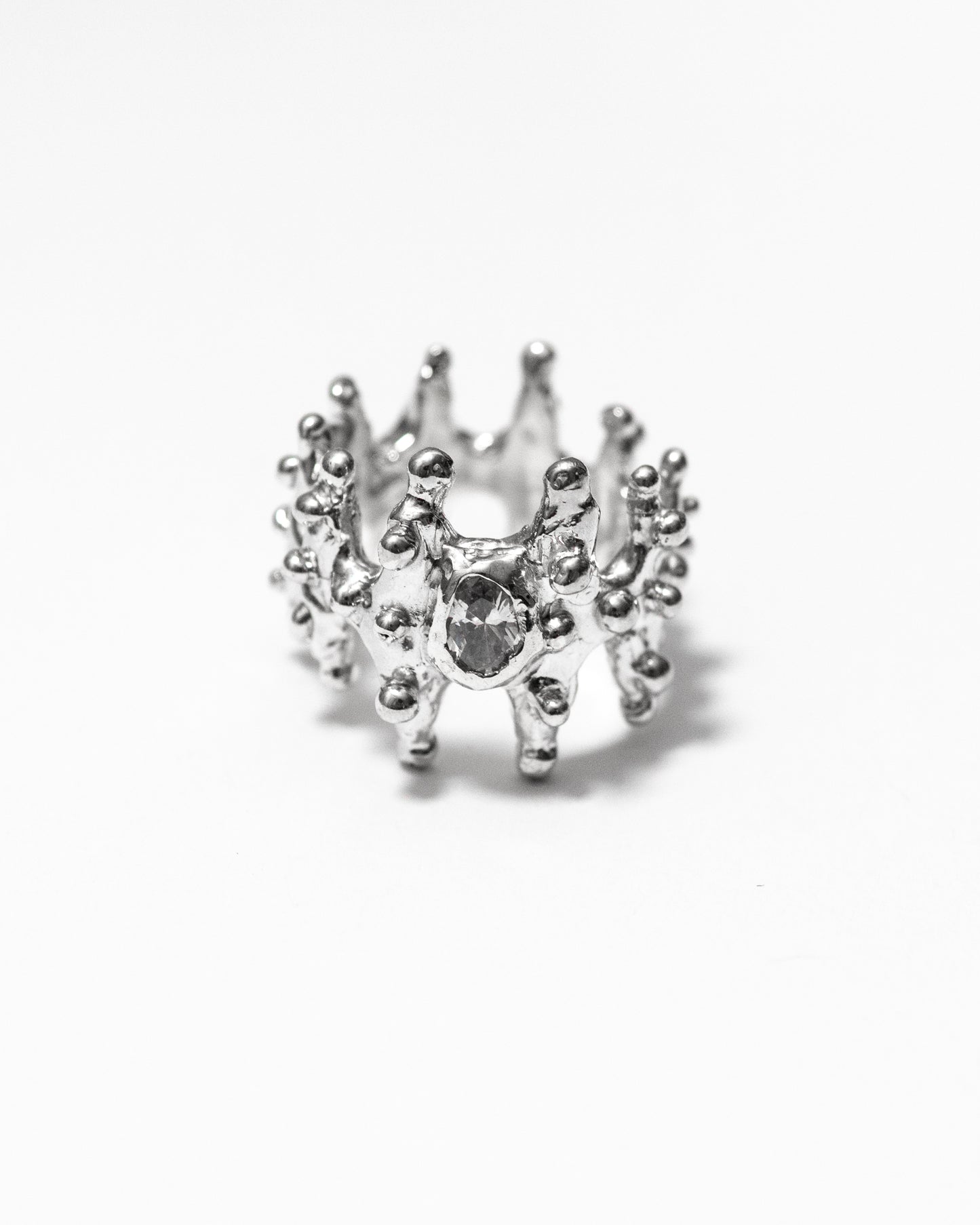 Crown Ring with Gem