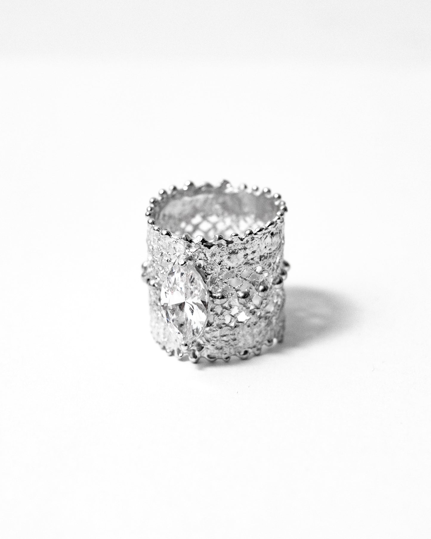 Lace marquise ring