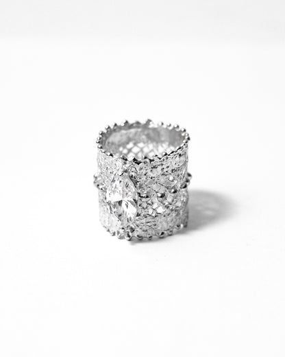 Lace marquise ring