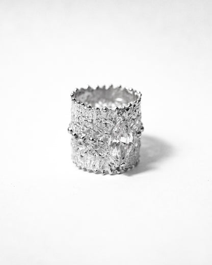Lace marquise ring