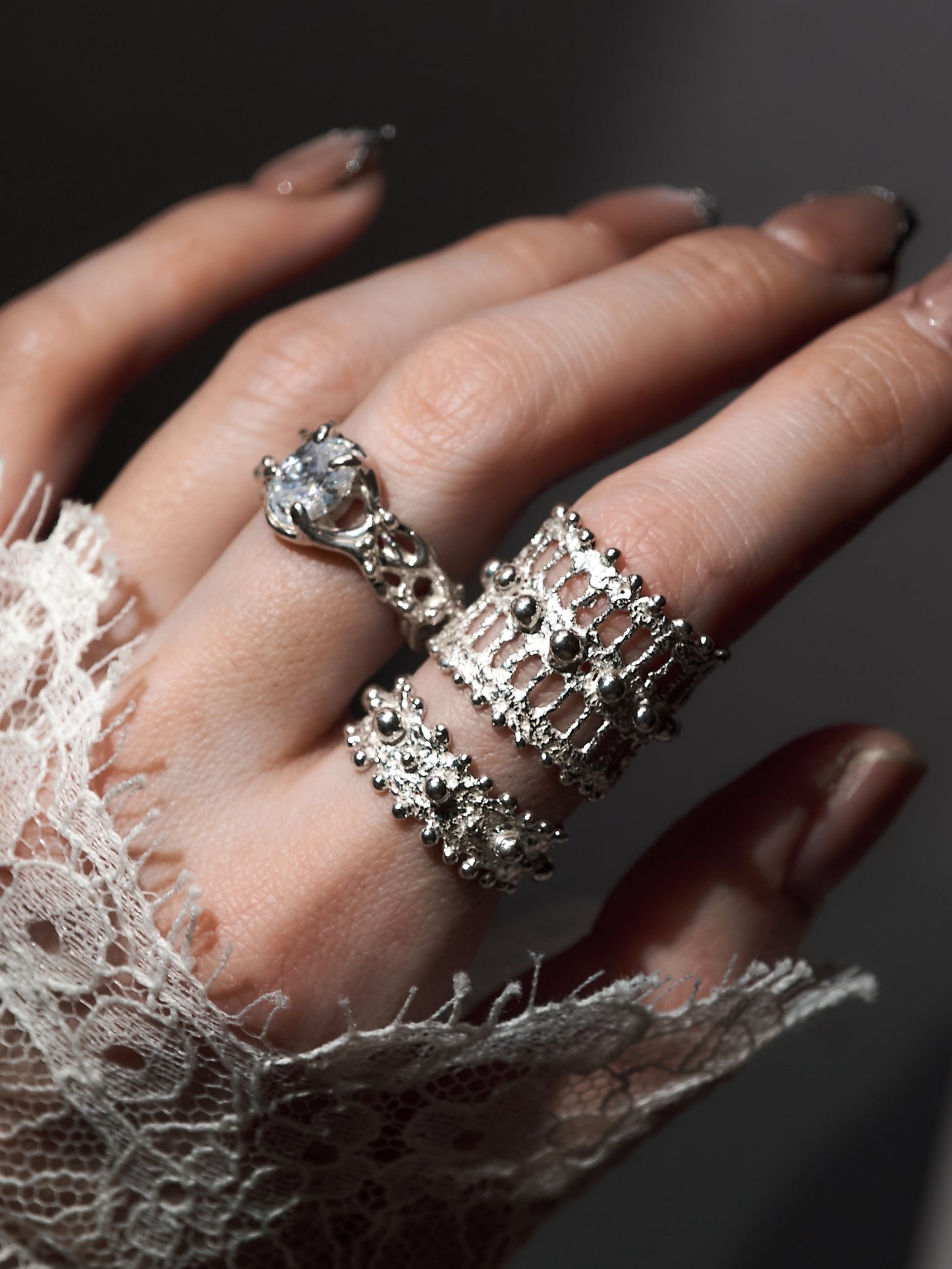 Lace Cage ring L