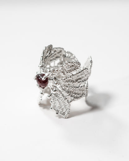 Lace ring w gem -6